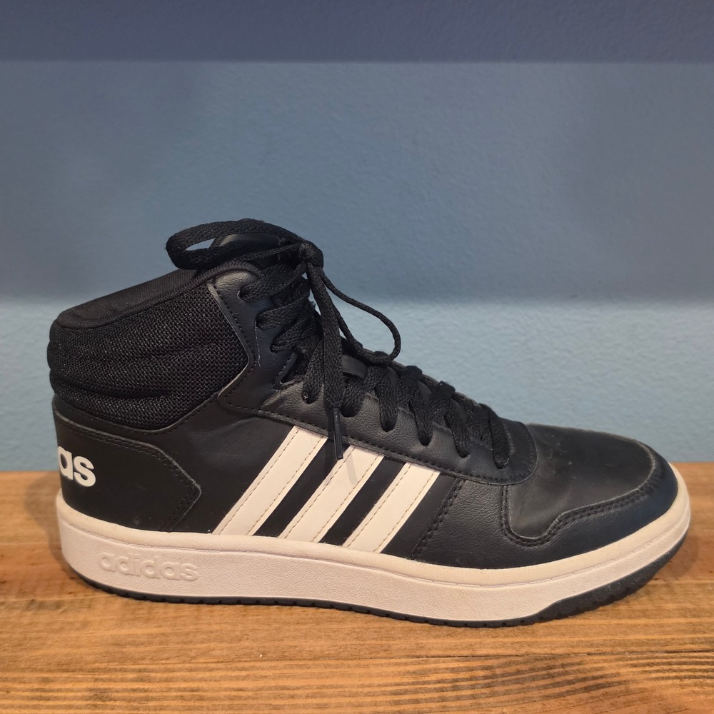Adidas Mens Hoops 2.0 Mid Basketball Shoes Black White B44621 Size 8.5 - Picture 7 of 10